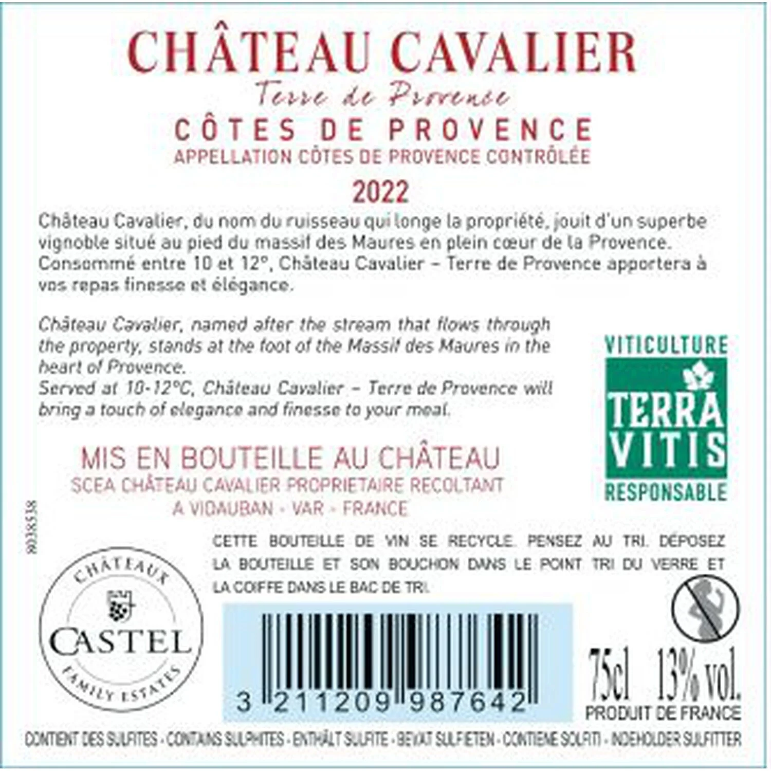 Vin Rosé Côtes de Provence CHATEAU CAVALIER – Image 2