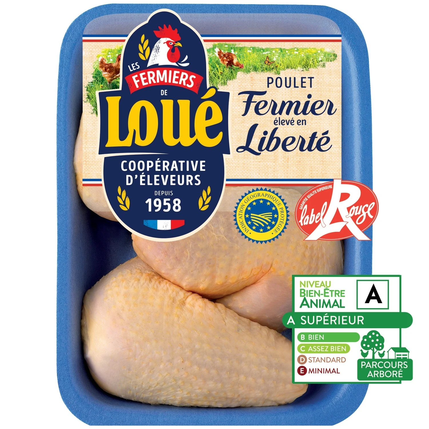 Cuisses de poulet jaune Label Rouge LOUE
