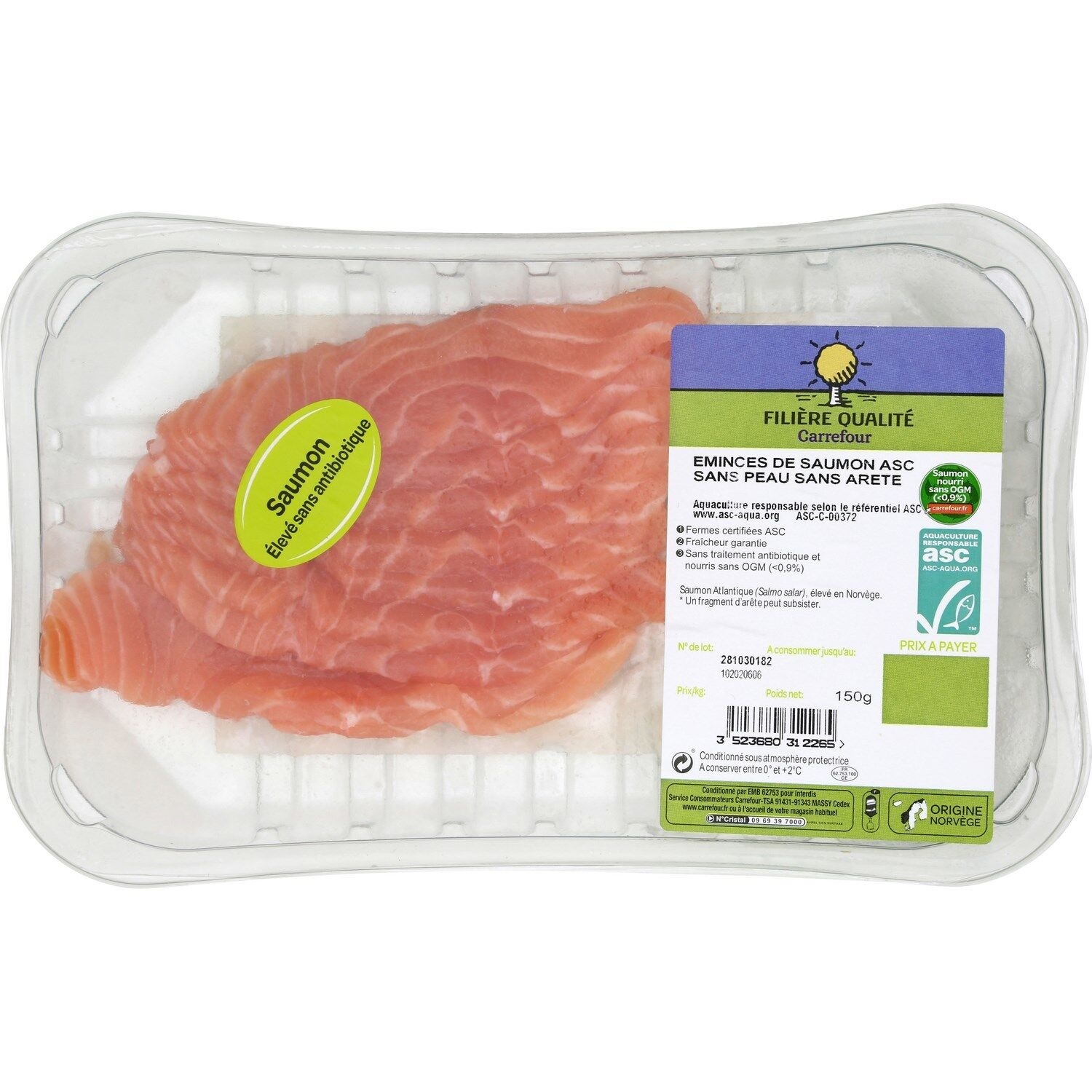 Emincés de saumon sans arêtes FILIERE QUALITE CARREFOUR – Image 2